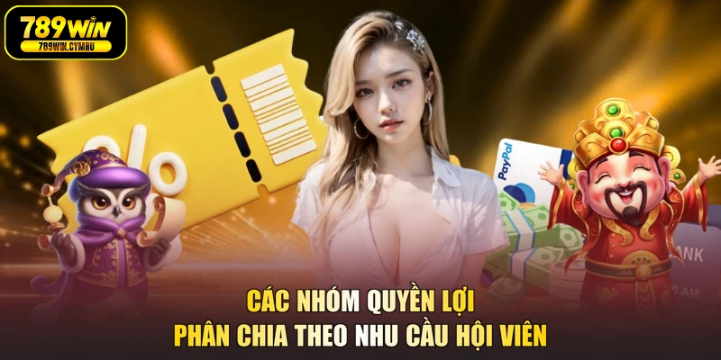 Các nhóm quyền lợi phân chia theo nhu cầu hội viên