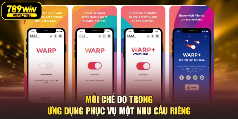 Mỗi chế độ trong ứng dụng phục vụ một nhu cầu riêng